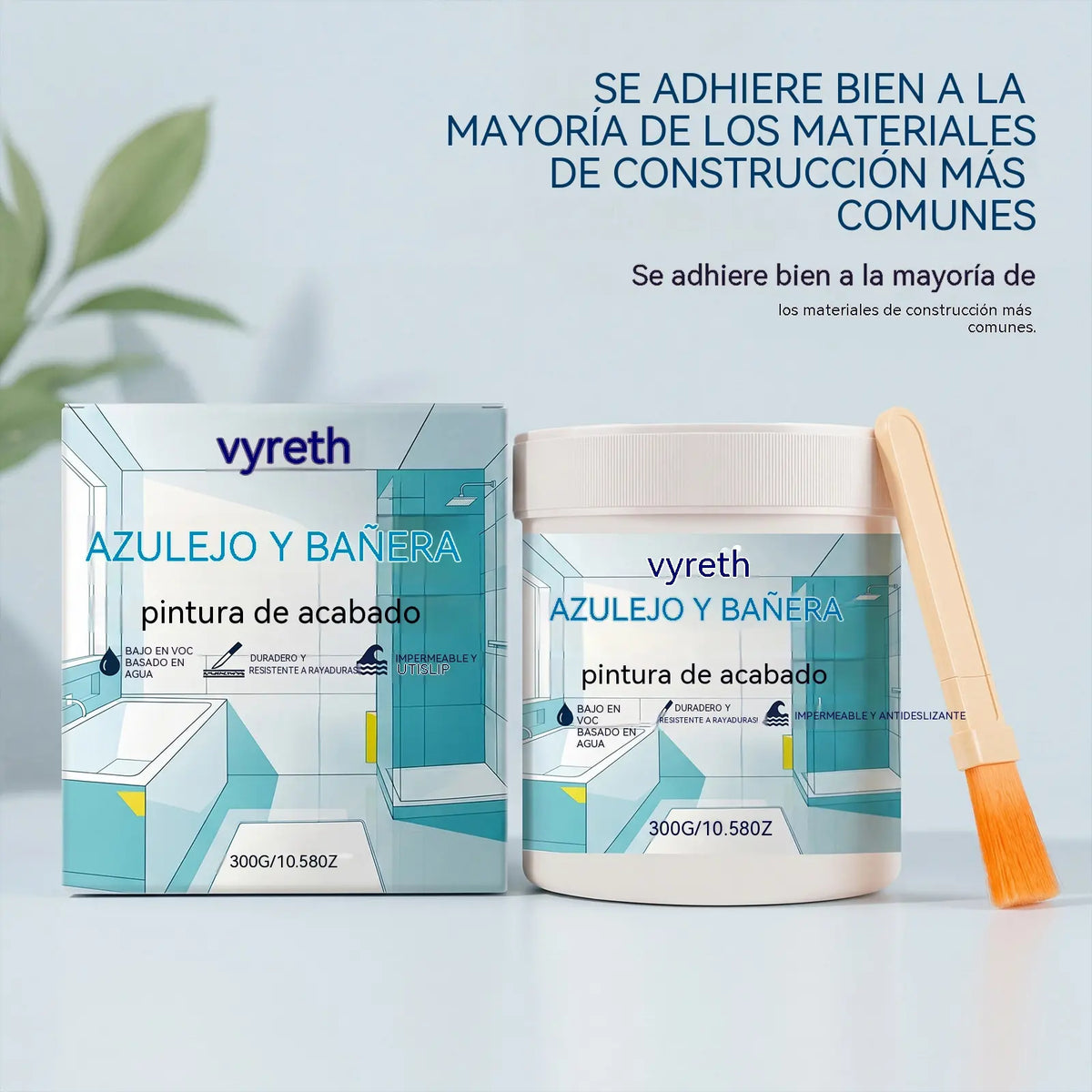 🔥Kit de pintura con base de agua para el acabado de azulejos y bañeras,Cepillo gratuito incluido