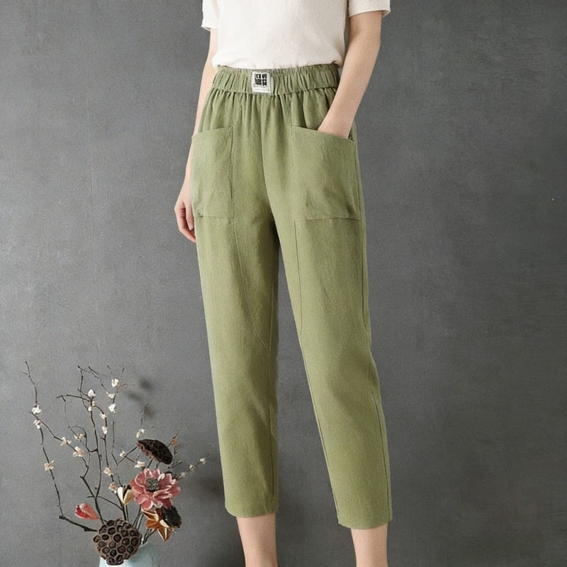 😍【50% zľava】✨👖 Novinka 2026 – Dámske voľné a pohodlné bavlneno-lanové nohavice, jednoduché a univerzálne, nevyhnutný kúsok do šatníka.