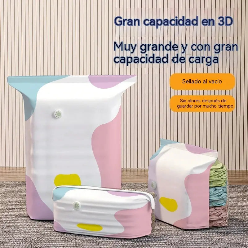 🧳【Juego de 5 piezas】💨 Bolsa de almacenamiento al vacío grande y compresible: no requiere bomba ✈️
