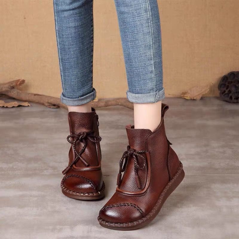 👢✨【35-40】Botas retro de cuero suave para mujer – ¡Comodidad y elegancia para el uso diario!