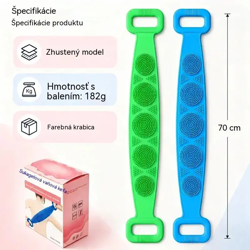 🔥Kúpte 1, 1 dostanete zadarmo🔥🛁 Obojstranná silikónová rukavica do kúpeľa – extra dlhá telová drhnúca hubka pre jednoduché čistenie chrbta