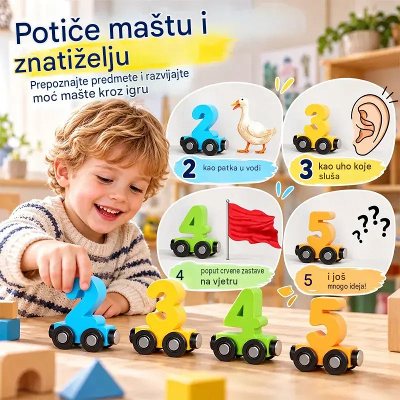 🔥Kupite 1, dobijte 1 gratis🔥2 kompleta 🚂 Dječji magnetski vlak s brojevima | Edukativna i zabavna igračka za slaganje