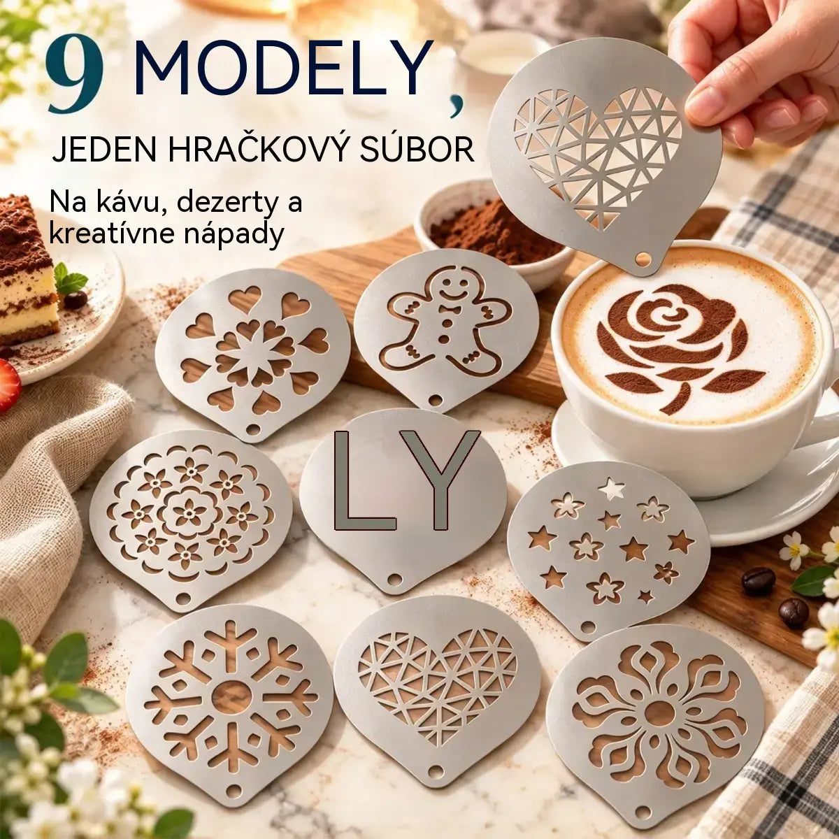 【9 položiek】☕ Nerezová oceľová forma na kávové latte art