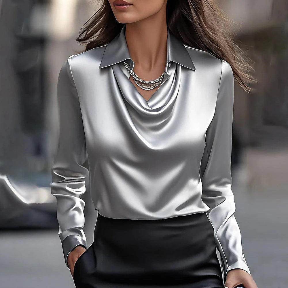 🔥【Nowości na jesień】✨Modna jedwabna koszula 2025 dla eleganckiego stylu – miękka tkanina, nowoczesny krój i idealny wybór na każdy dzień!