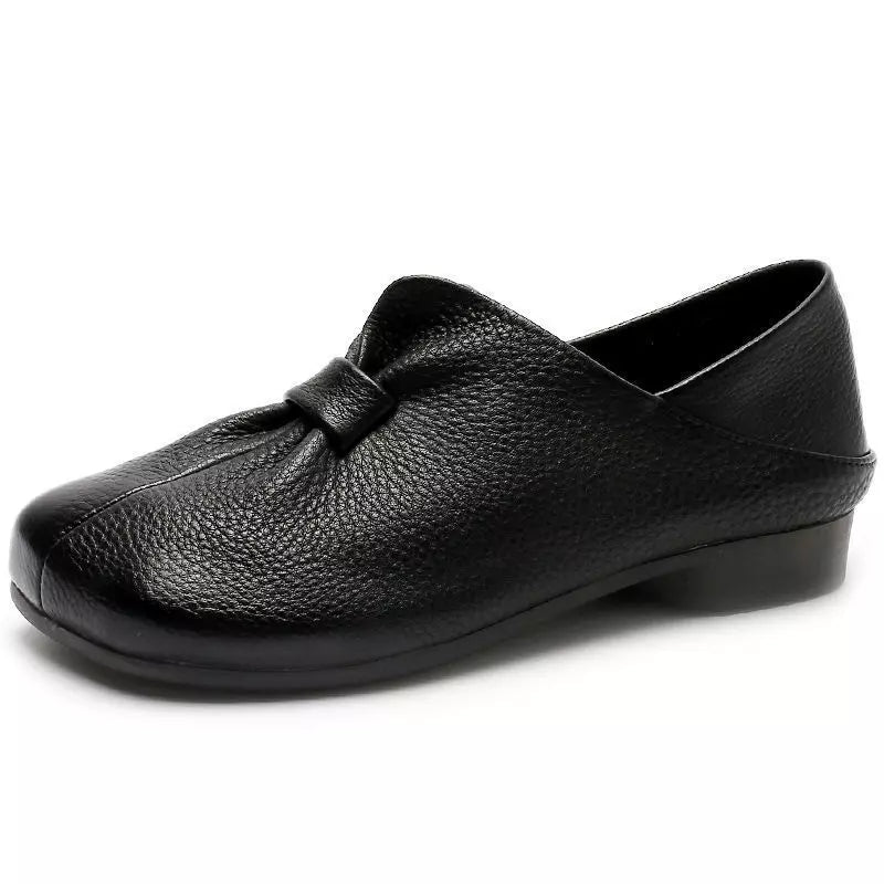 👡【35-42】Novi jesenski čevlji z mehkim podplatom in pentljo iz visokokakovostnega govejega usnja, preprosti in elegantni