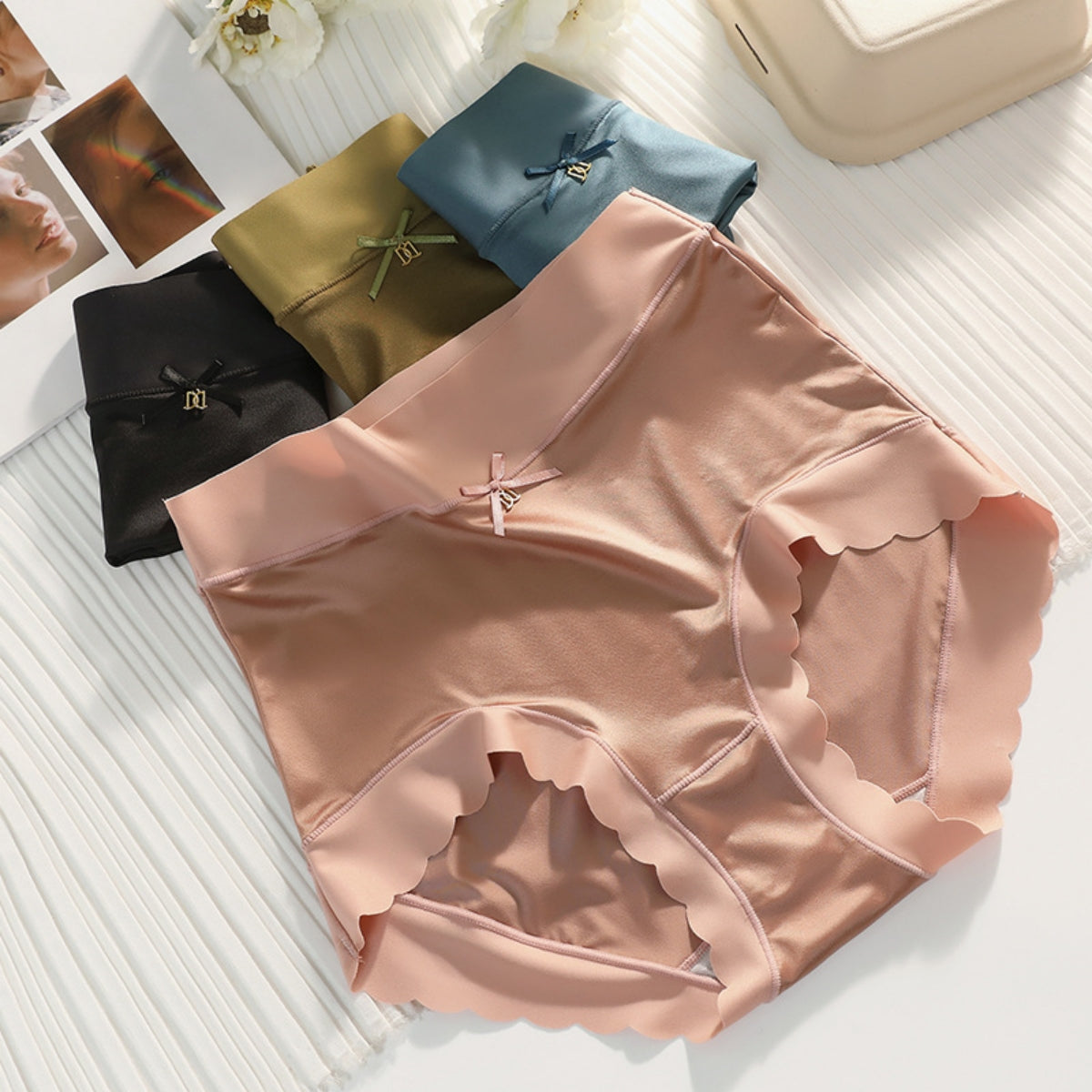 🔥🌟🩲Juego de 6 unidades de ropa interior femenina - Hecho de seda fría, sin costuras, antibacteriano y extremadamente cómodo. ¡La elección perfecta para todo el día! (Para tallas de 40-75 kg)