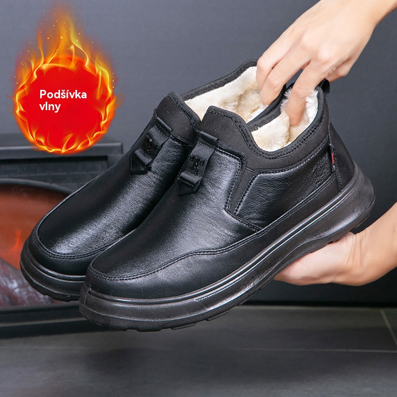 💥👞【39-44】Botas de invierno para hombre de terciopelo con algodón grueso – Calzado cálido y cómodo para el invierno, de excelente calidad, antideslizante e impermeable, perfectas para los días fríos.