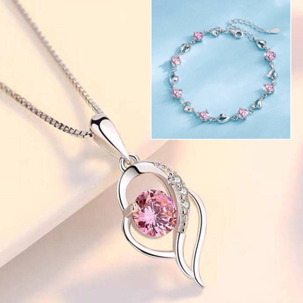 ✨✨【Kúp 1, 1 dostaneš zadarmo】💎💎Sada náramku a náhrdelníka zo striebra 925 Srdce oceánu