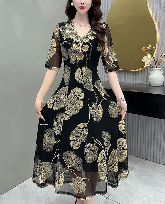 🔥✨【S-5XL】🔥Oferta ograniczona czasowo🔥2025 Wiosna nowa wysokiej jakości modna elegancka drukowana sukienka damska