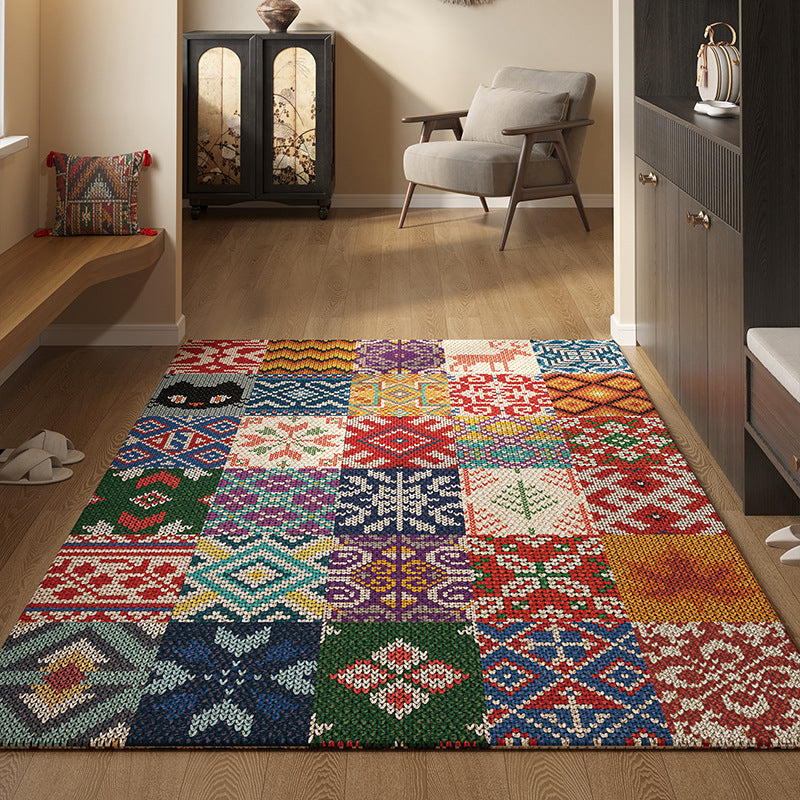 🔥✨【80*120CM】Елегантен персийски стил входен килим, антислип и прахоотблъскващ, от висококачествен кристален кадифе, идеален за всеки дом