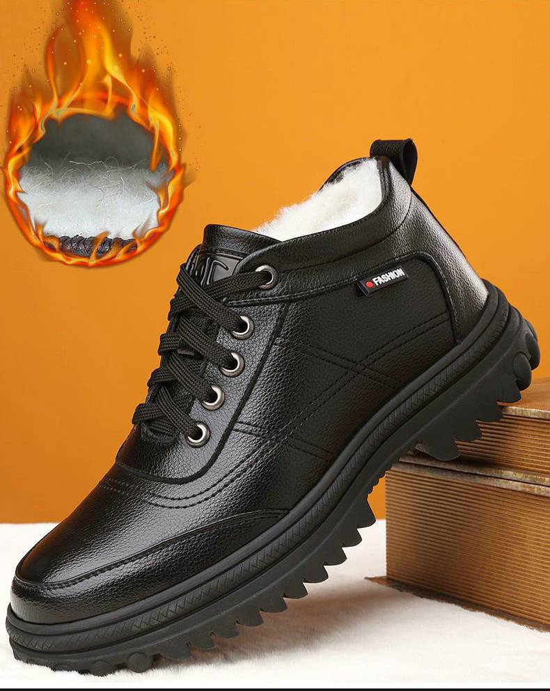 🔥🔥【39-44】✨Przedsprzedaż zimowa✨Męskie ocieplane skórzane buty – Gruba, antypoślizgowa i wodoodporna podeszwa, Komfort i ciepło na zimowe dni