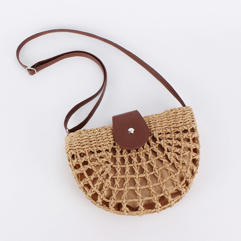 👜 ČASO OBMEDZENÁ ZĽAVA 50%! ✨ Tkaná crossbody kabelka, Módna pletená saddle bag kabelka – boho štýl, ručne tkaná, nastaviteľná, ľahká ✨