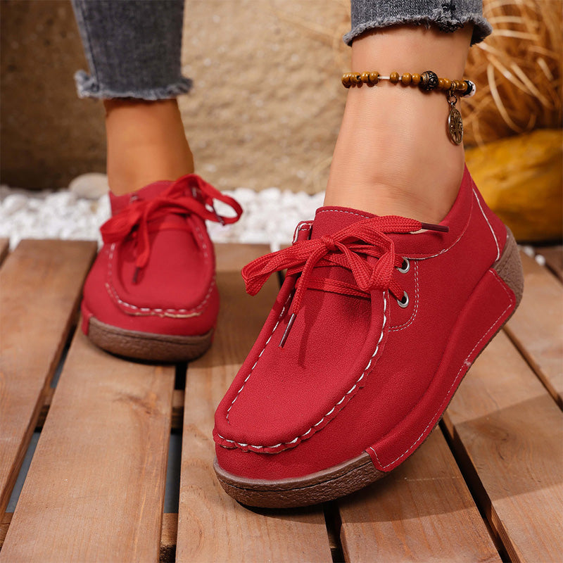 🔥🌟【50% de descuento】Zapatos de mujer con suela gruesa y punta redonda – Calzado moderno y cómodo con soporte para los pies, que absorbe los impactos y ayuda a mantener una postura correcta.