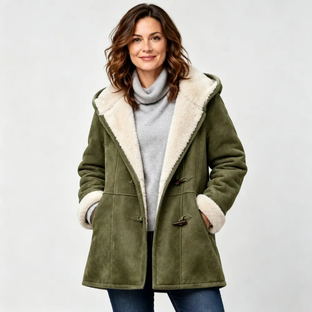 🐏🥼50 % POPUSTA💖 Eleganten in topel ženski plašč iz umetnega semiša s podlogo iz flisa, velikosti S–5XL, sproščena zimska jakna