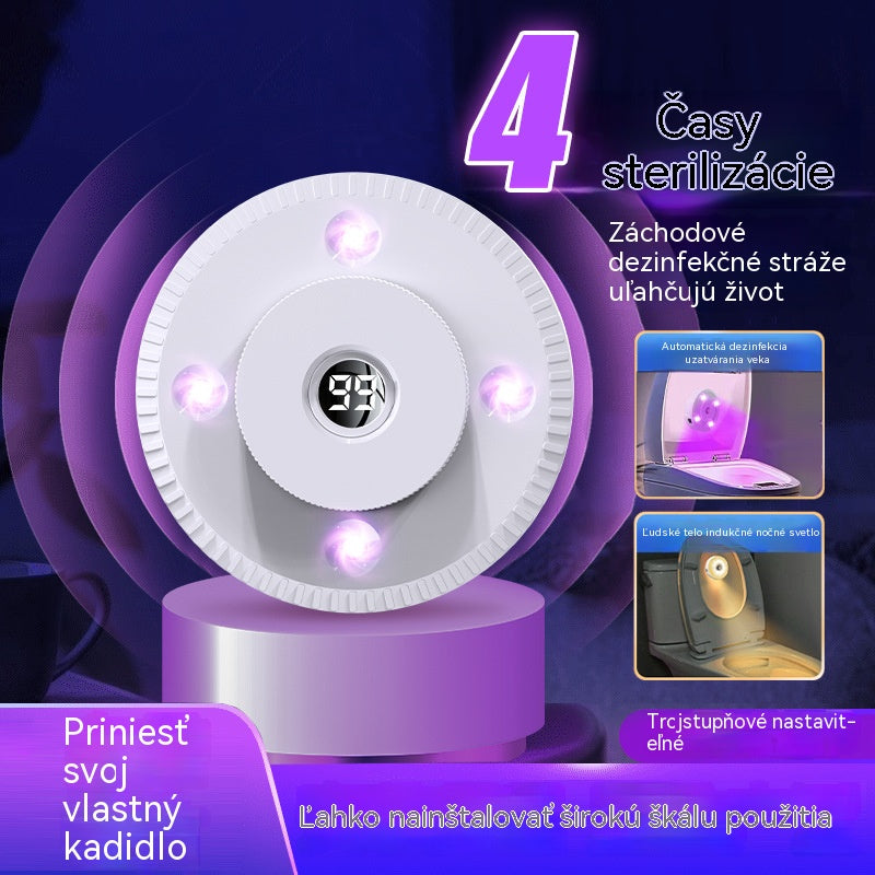 🚽💦Automatické dezinfekčné svetlo na toaletu s vonnými tabletkami - 360° pokrytie zabezpečuje dôkladné čistenie bez mŕtvych zón.