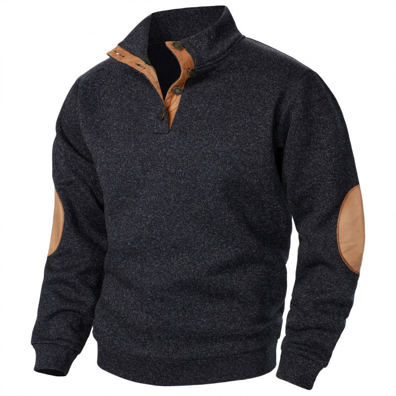 š„ćEspeciales de otoƱoćš„Nueva Sudadera de Cuello Alto para Hombre ā Estilo Casual, Cómodo y CĆ”lido con Detalles de Cuero, Disponible en Tallas S-3XL