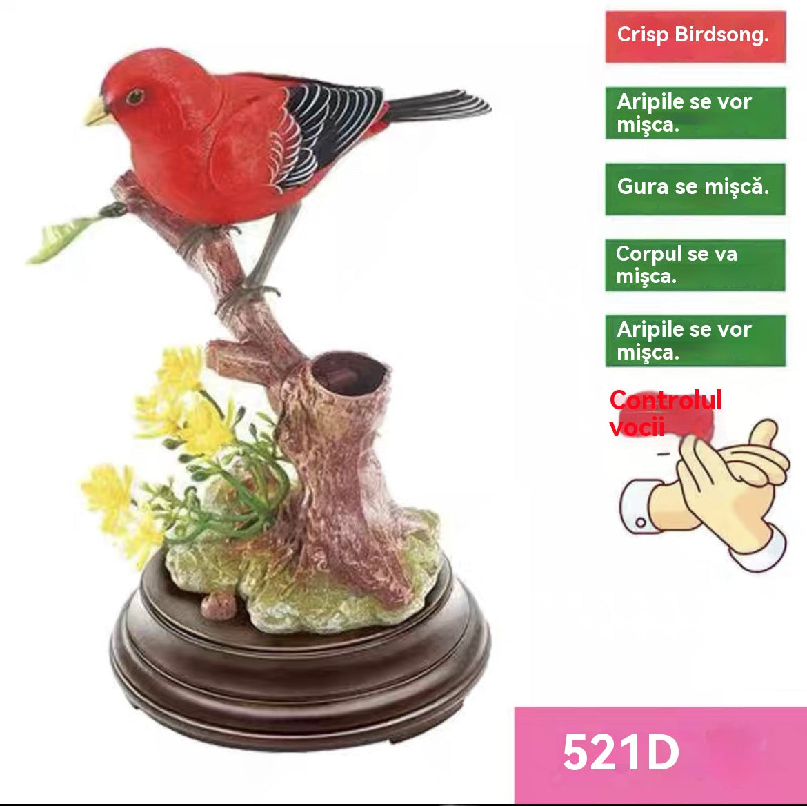 🦜🐦🐦【Compre 1 y obtenga 1 gratis】Adornos de pájaros creativos, lindos y controlados por voz para decoración de escritorio de habitación.