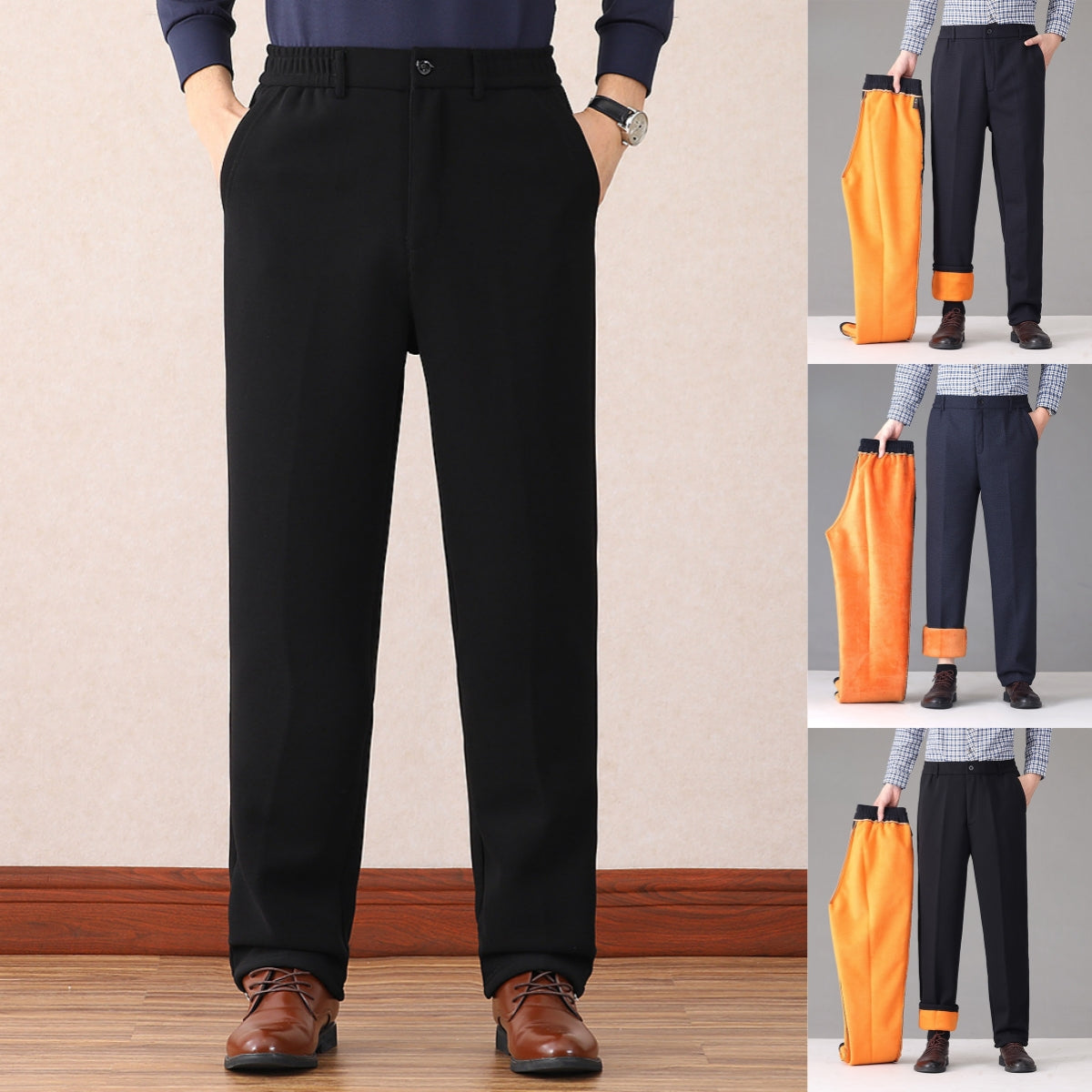 🔥【XL-7XL】Pánske zimné teplé voľnočasové nohavice s flísovou podšívkou – Výnimočné pohodlie, teplo a štýl na chladné dni!