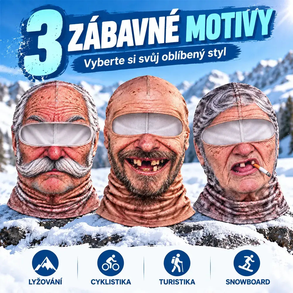🔥😎 Zábavné a hrejivé 3D masky na tvár, ideálne na zimné outdoorové aktivity