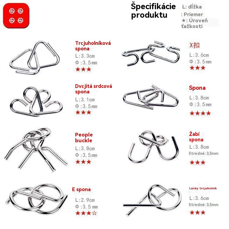 🎁💫【Horúce predaje - 50% zľava】💥【Cena len 7.6 EUR za kus】Nový kreatívny kovový hlavolam, cvičí myslenie a zvyšuje trpezlivosť, vhodný pre každého