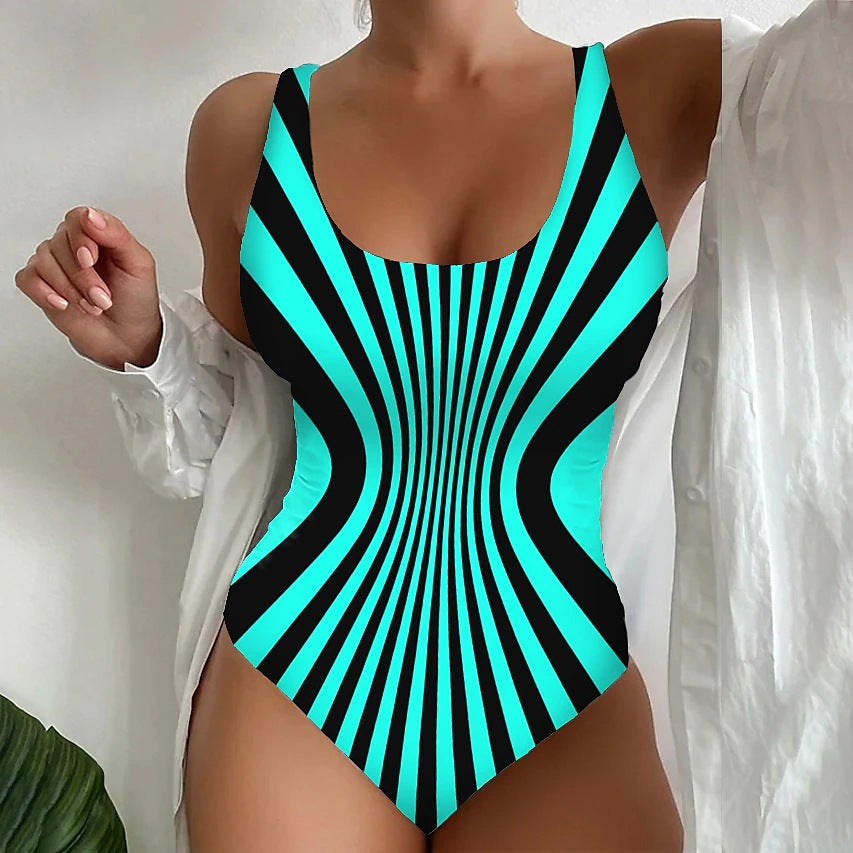 🩱Oferta por tiempo limitado [😍S~6XL] Bañador de una pieza con rayas sexy – transpirable, de secado rápido, que combina estilo y comodidad.