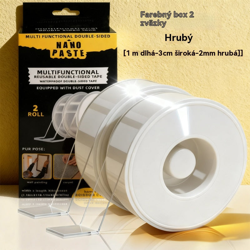 💧 【2 zväzky】Dvojstranná nanolepka, vysoká viskozita, priehľadná akrylová fólia, vodovzdorná, odolná voči prachu