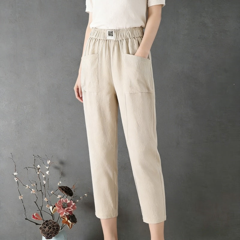😍【50% zľava】✨👖 Novinka 2026 – Dámske voľné a pohodlné bavlneno-lanové nohavice, jednoduché a univerzálne, nevyhnutný kúsok do šatníka.