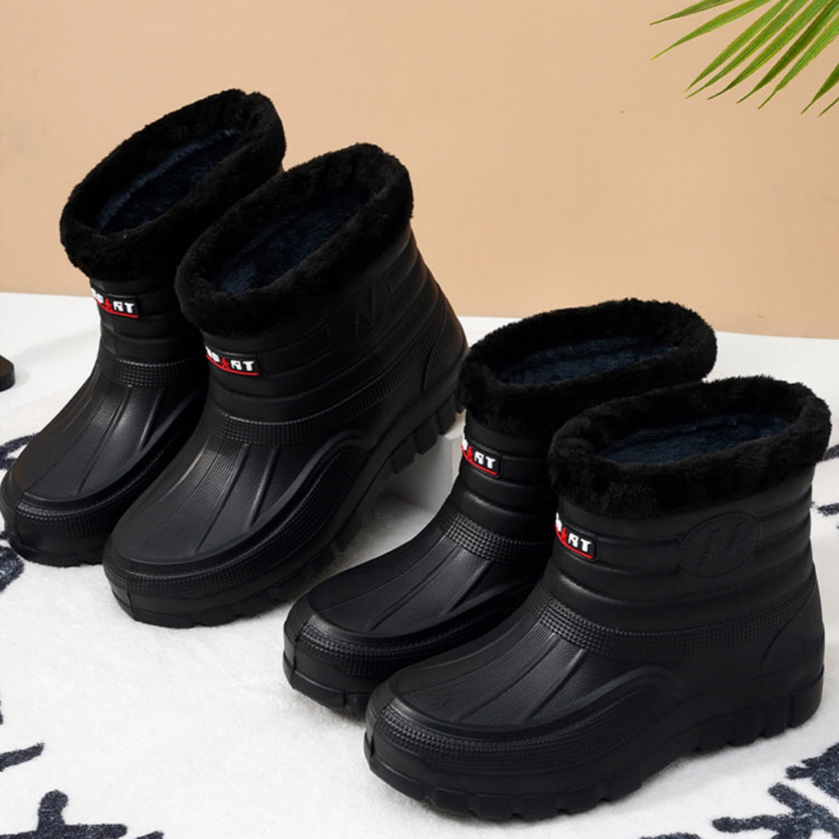 🥾【40-45】💥【Ново поступление】Мъжки топли и водоустойчиви обувки за дейности на открито и снежни ботуши с поларена подплата и гумени ботуши с плюшена подплата
