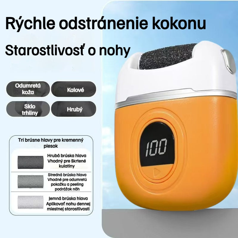 ✨【Kúp 1, získaj 1 zadarmo】🔥【Jeden kus len za 13 €】🦶 Elektrický odstraňovač mozoľov a odumretej kože – výkonný motor, 3 výmenné hlavice a LED displej pre hladké a zdravé päty doma! (2 položky)