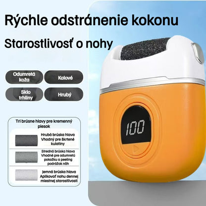 ✨【Kúp 1, získaj 1 zadarmo】🔥【Jeden kus len za 13 €】🦶 Elektrický odstraňovač mozoľov a odumretej kože – výkonný motor, 3 výmenné hlavice a LED displej pre hladké a zdravé päty doma! (2 položky)