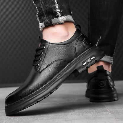 👍👞Pánske ručne šité kožené tenisky – Kvalitná pravá koža, pohodlný dizajn a odolná gumová podrážka pre každodenné nosenie