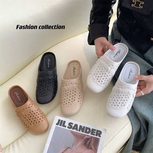 【36-41】Papuci cu jumătăți goale de stil nou cu baotou, pantofi la modă 