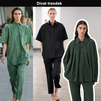 🔥🎉【Top + Nohavice】【S-5XL】Jarný nový módny set dámskej jednofarebnej košele, voľná veľkosť, 2026