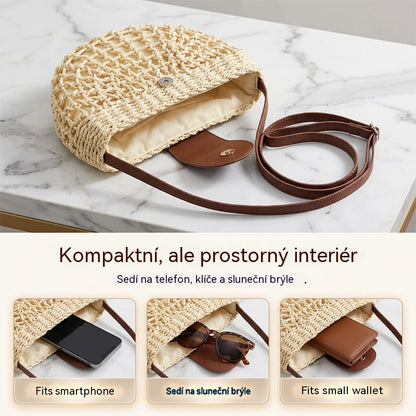 👜 ČASO OBMEDZENÁ ZĽAVA 50%! ✨ Tkaná crossbody kabelka, Módna pletená saddle bag kabelka – boho štýl, ručne tkaná, nastaviteľná, ľahká ✨