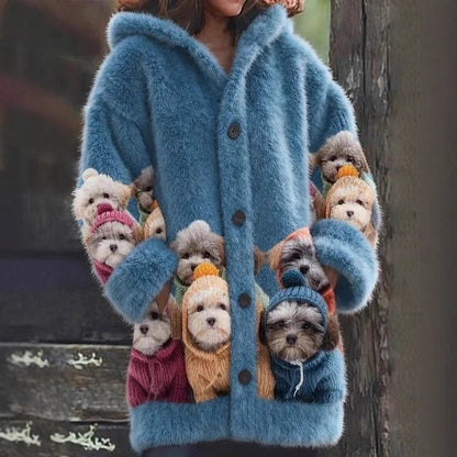 💥🌺【Vruća prodaja】🎀【S-5XL】Plišani kaput s kapuljačom i flis podstavom – Savršena kombinacija topline, udobnosti i stila za hladne zimske dane