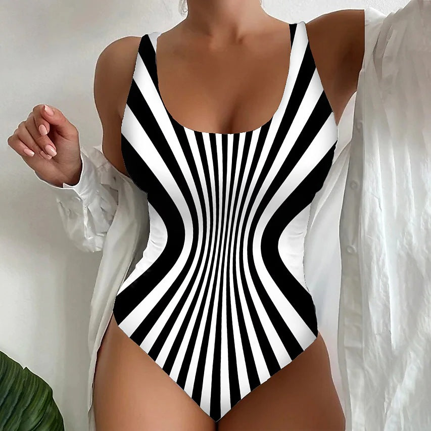 🩱Oferta por tiempo limitado [😍S~6XL] Bañador de una pieza con rayas sexy – transpirable, de secado rápido, que combina estilo y comodidad.