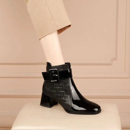🔥【35-40】🔥Teraz -40%, idealne na jesień i zimę! Eleganckie botki damskie z naturalnej skóry owczej – modne, ciepłe i ręcznie wykonane!