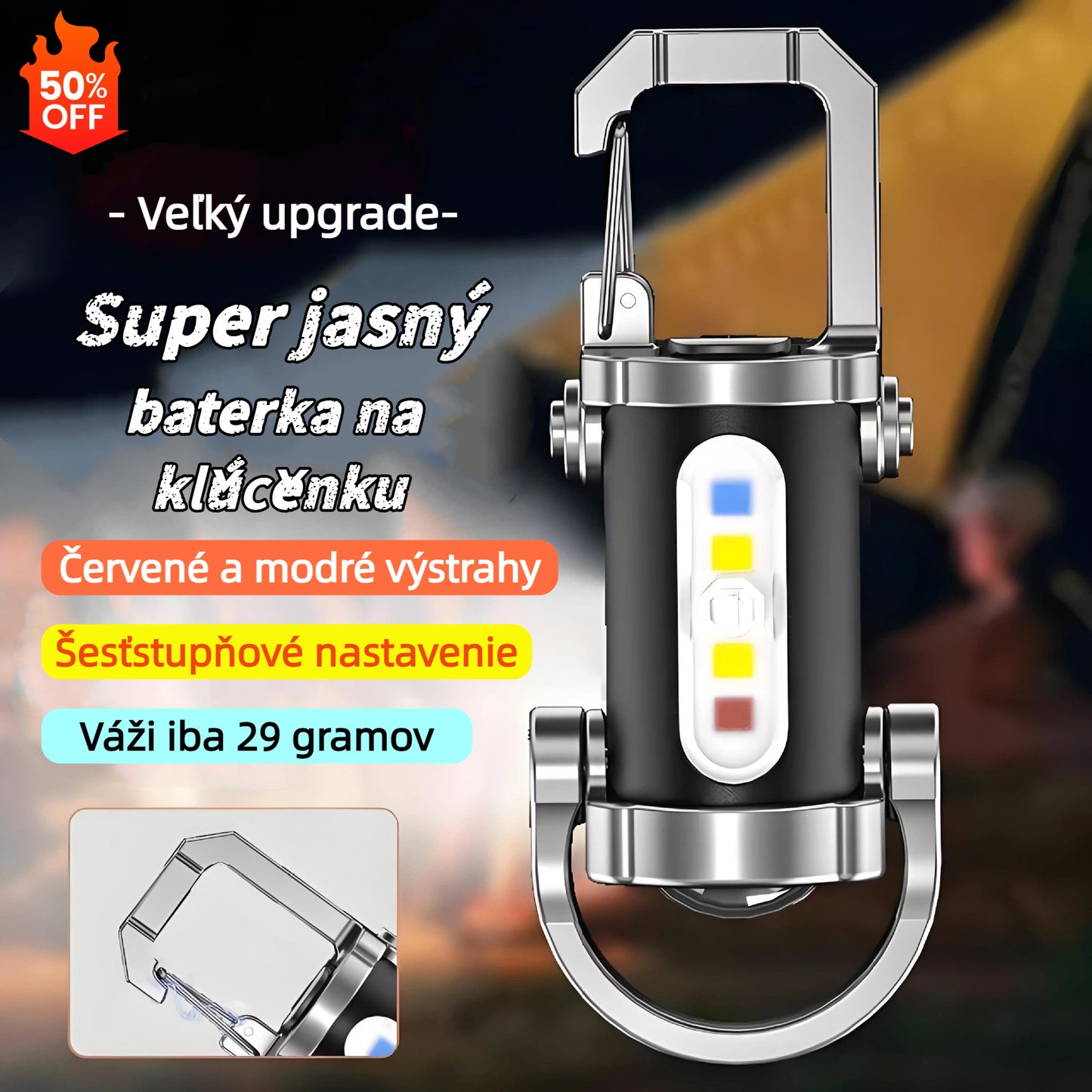 【Kúp 1, získaj 1 zadarmo】🔥Skvelý výpredaj🔥Super jasné vodeodolné mini svietidlo na kľúče so svietivosťou 1200 lm