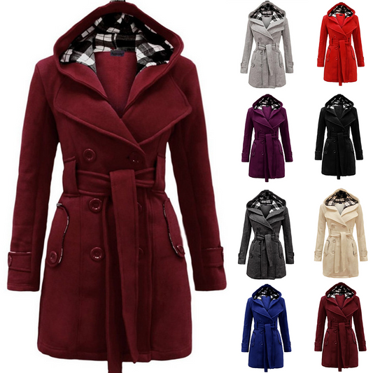 ✨ 【Visoka kakovost】【S-3XL】Ženska topla jakna s kapuco, srednje dolžine – Mehak material, odlična izolacija, udobna in moderna, popolna za zimske dni