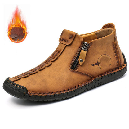 👞💥【38-48】Novedad 2025: Botas Martens para Hombre con forro de piel y cremallera – ¡Cálidas, cómodas y con estilo para los días fríos de invierno!