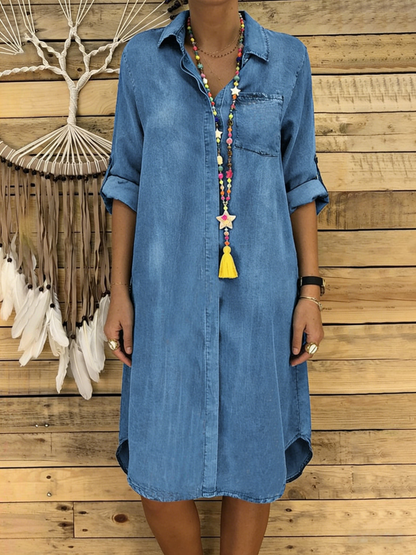 🔥👗【50% zľava】 Moderné džínsové šaty s voľným strihom – maximálne pohodlie, lichotivý efekt a ideálne na každý deň
