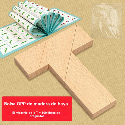 🧩【Купете 1, вземете 1 безплатно】🎉 Многофункционален Т-образен пъзел танграм – Забавление и развитие на логическо мислене за всички възрасти! (2 артикула)🧠✨