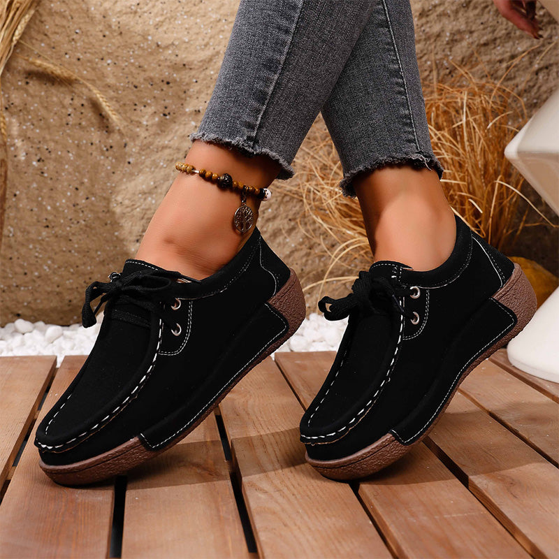 🔥🌟【50% de descuento】Zapatos de mujer con suela gruesa y punta redonda – Calzado moderno y cómodo con soporte para los pies, que absorbe los impactos y ayuda a mantener una postura correcta.