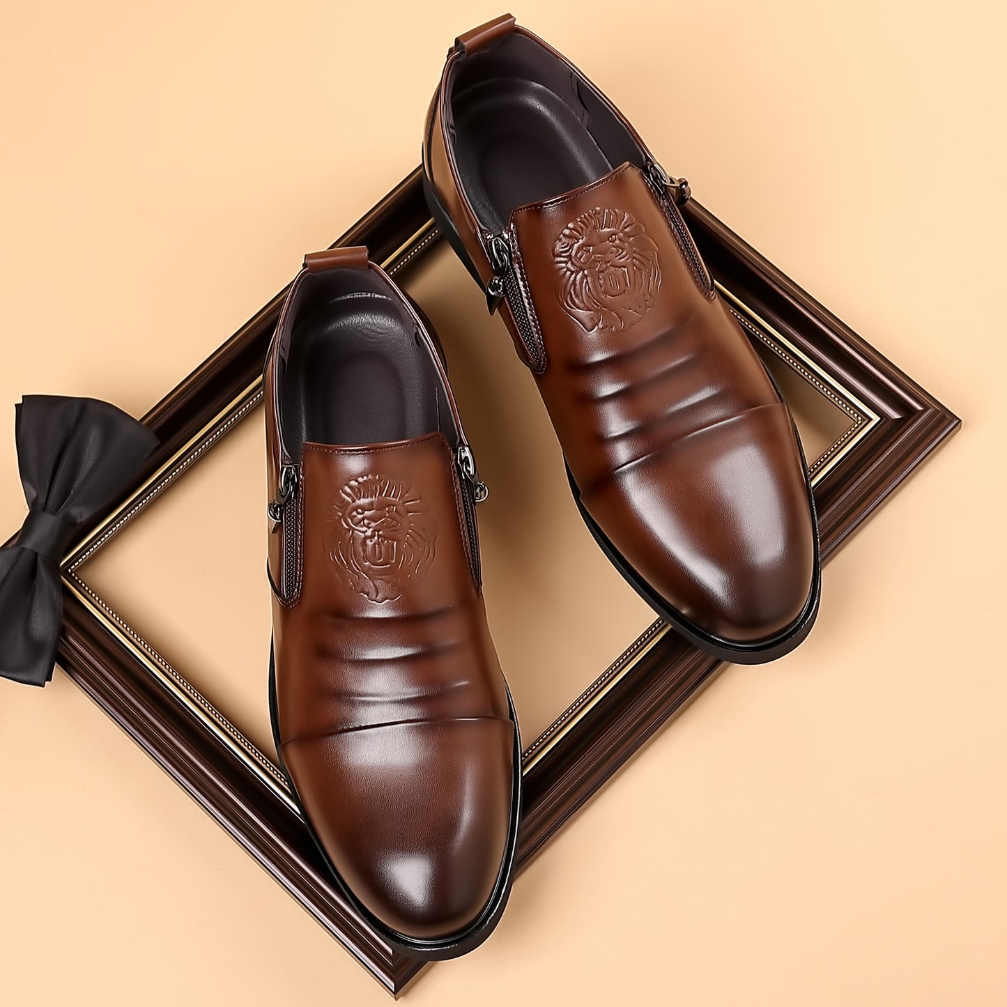 💥👞Descuento en Nuevos Productos【39-48】Zapatos de Cuero para Hombre con Estampado de León – Elegantes, Modernos y Perfectos para un Estilo Único