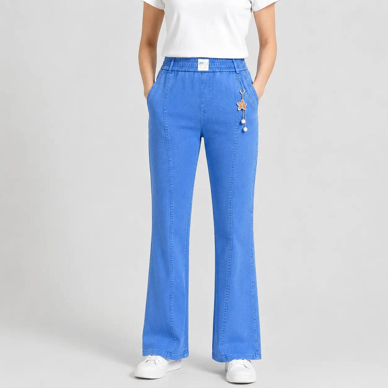👖【M-4XL】Dámske strečové džínsy s vysokým pásom