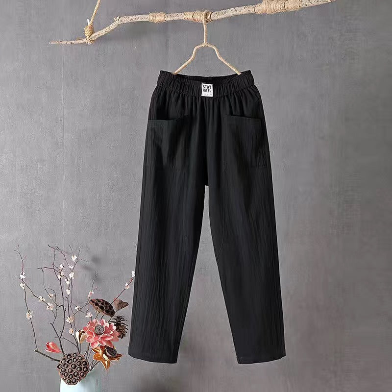 😍【50% zľava】✨👖 Novinka 2026 – Dámske voľné a pohodlné bavlneno-lanové nohavice, jednoduché a univerzálne, nevyhnutný kúsok do šatníka.