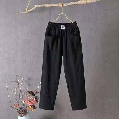 😍【50% zľava】✨👖 Novinka 2026 – Dámske voľné a pohodlné bavlneno-lanové nohavice, jednoduché a univerzálne, nevyhnutný kúsok do šatníka.
