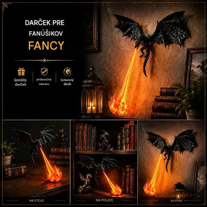 🐉🔥 3D LED svetlo s ohnivo chrliacim drakom | Fantasy žiariaca dekorácia na poličku
