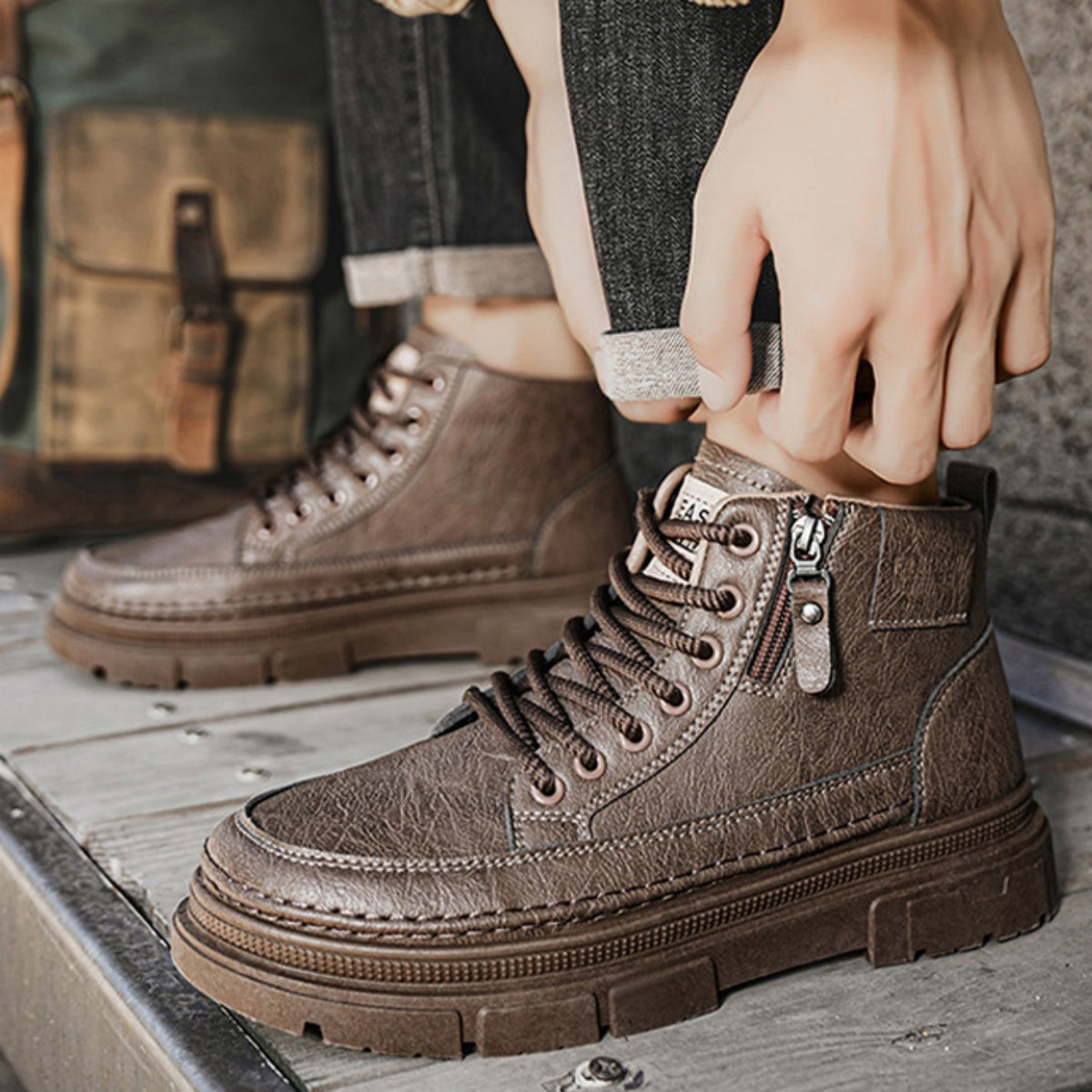 🏆✨【39-44】Jesień/Zima 2025: Męskie buty robocze Martens z miękką podeszwą – Wysokiej jakości skórzane buty, wygodne i stylowe