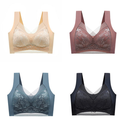 🔥【Гореща разпродажба】Гореща разпродажба👙【40-110 кг】Удобен безшевен дантелен сутиен